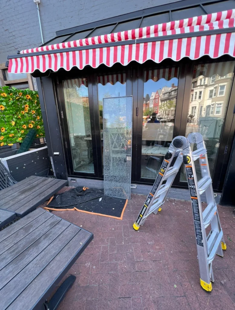 Commercial glass repair service by Advanced Window & Glass Repair for Kingstowne business properties