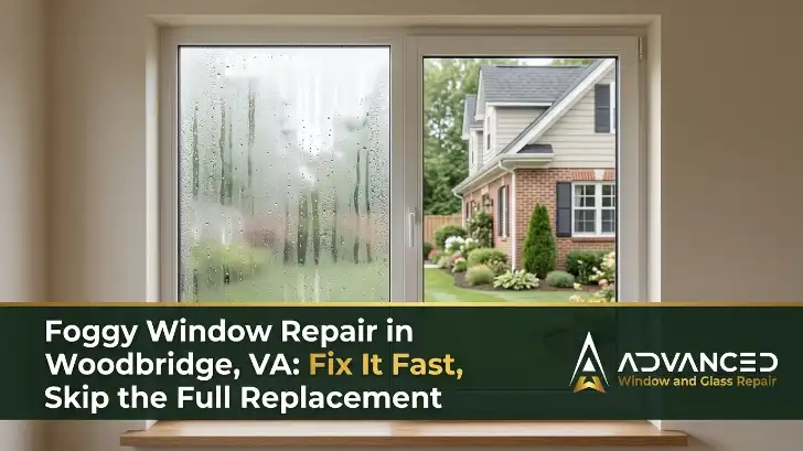 Foggy window repair service by Advanced Window and Glass Repair in Woodbridge VA restoring clarity without full replacement