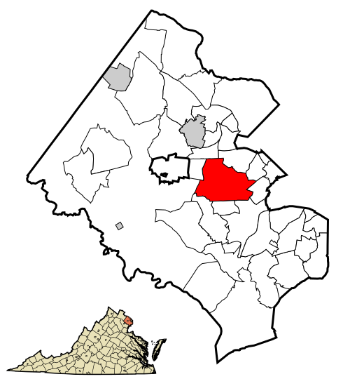 Location of Annandale in Fairfax County, Virginia