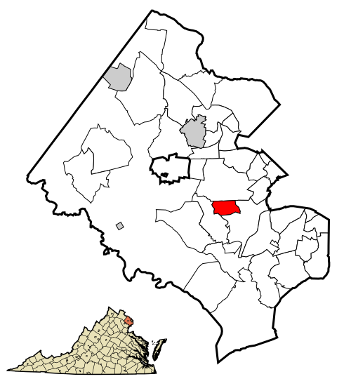 Location of North Springfield in Fairfax County, Virginia