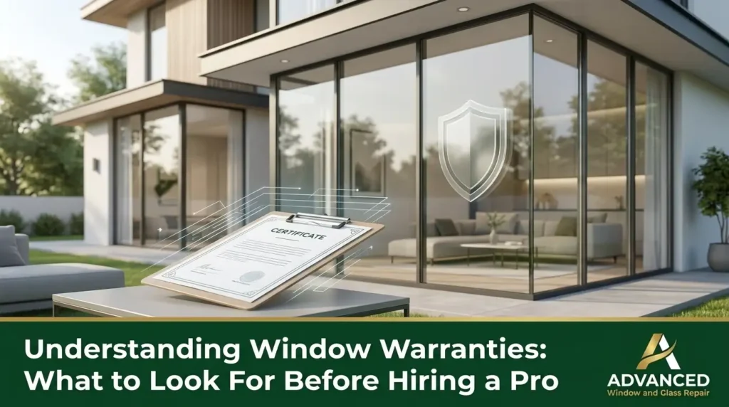 Advanced Window & Glass Repair explaining window warranties during a professional residential window replacement consultation